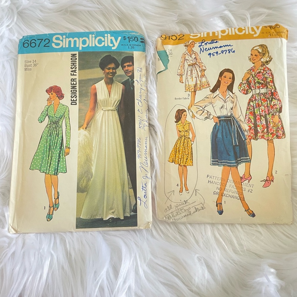 1970’s Vintage Simplicity Patterns - set of 2